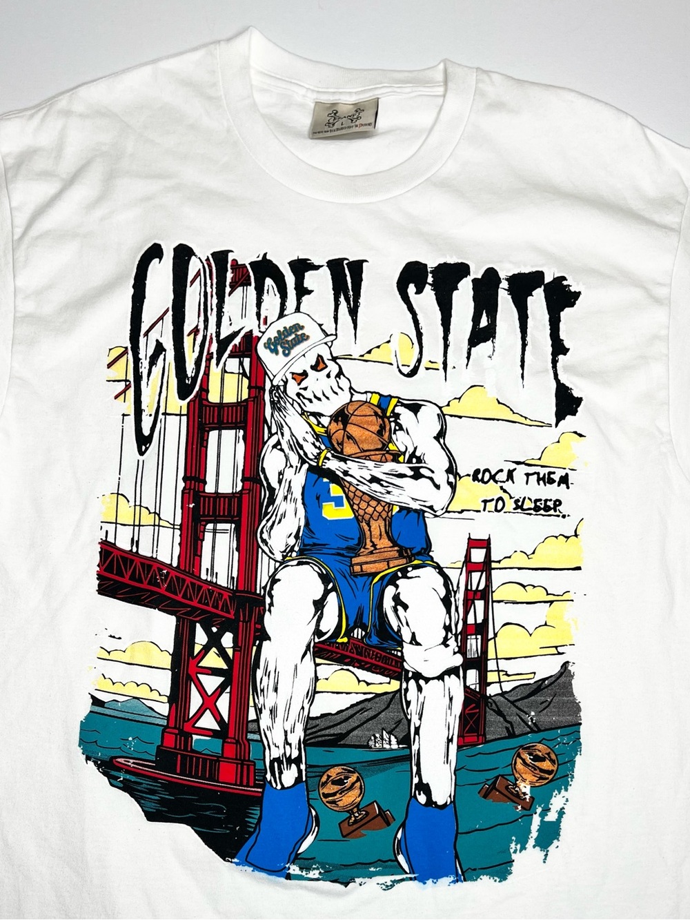 Large Brand X Golden State🏀 “Rock them to Sleep” Graphic Tee - White